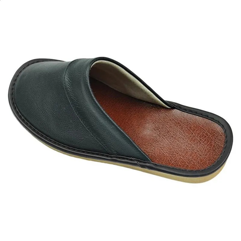 PU Slippers Men Big Sizes Home Male Indoor House for Mens Waterproof Leather Slippers Women Soft Flat Bedroom Shoes250906