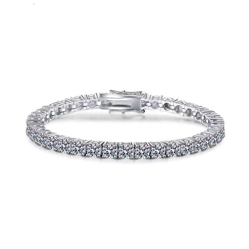 Trendy Moissnaite Jewelry Sterling Sier 5mm Dia Moissanite Tennis Bracelet