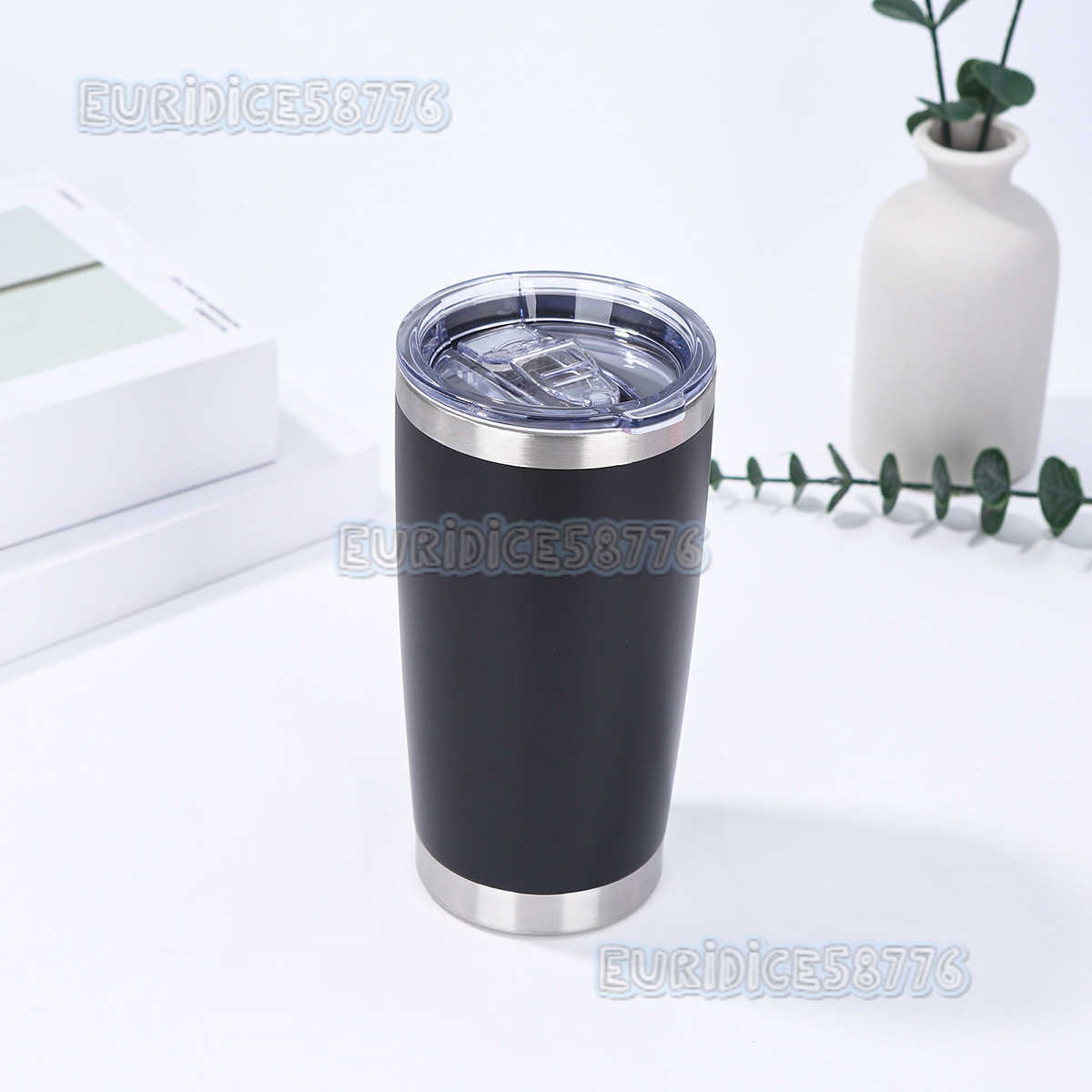 20oz Spray Plastic Car Cup 304 Stainless Steel Doublelayer Insulated Cup Outdoor Portable Car Cup Portable H250911