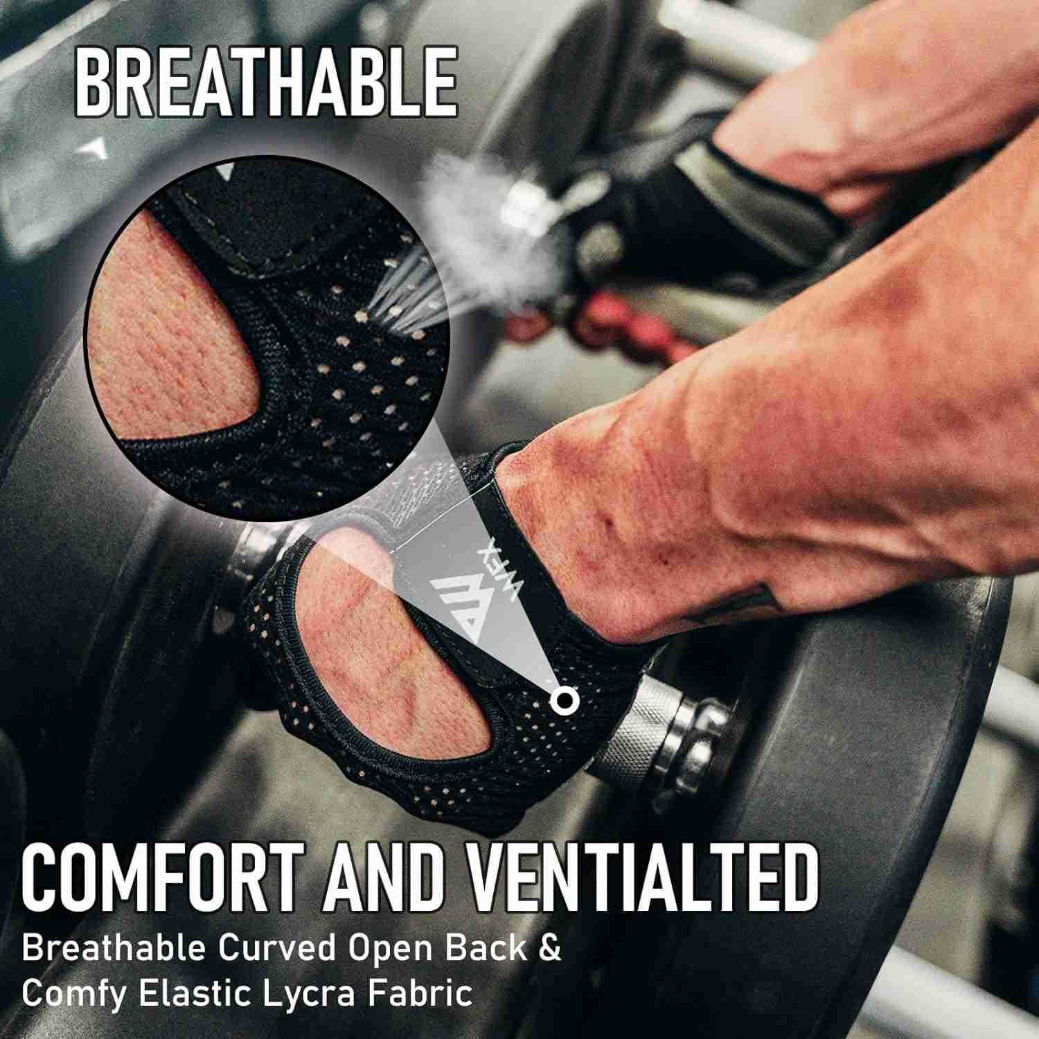 Weight Lifting Gloves for Men Women Gym Gloves with Wrist Wrap Support for Workout Training Exercise Fitness Hanging Pull ups for Dumbbell CyclingW250