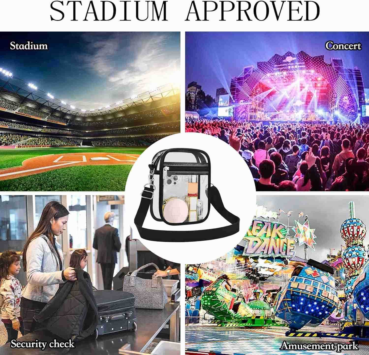 Clear Purse Stadium Transparent Messenger Bag Stadium Approved for Men and Women Clear CrossBody BagW250910