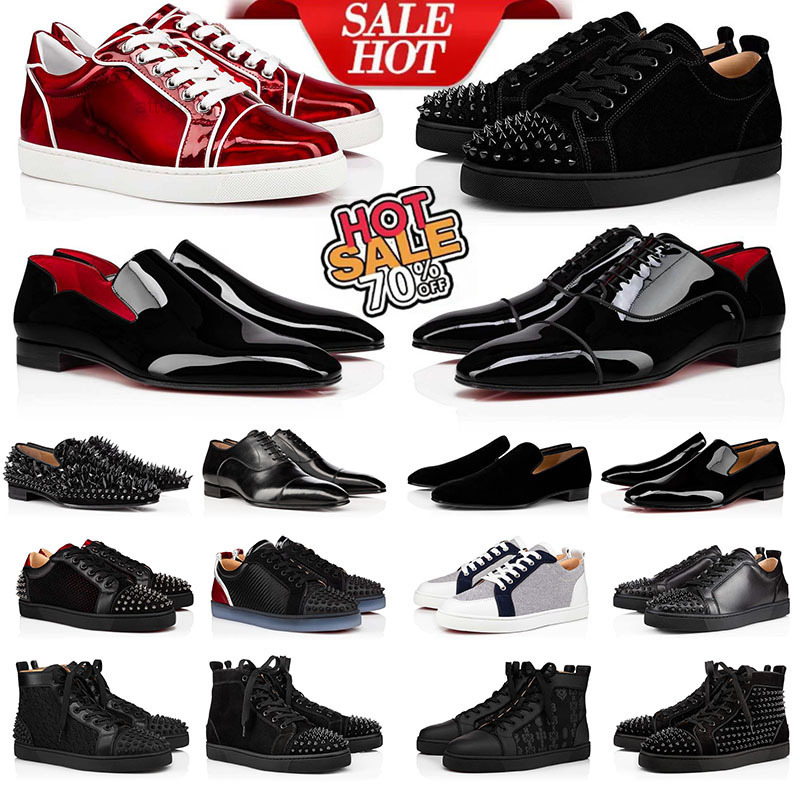shoe low cut platform sneaker men luxurys designers vintage s loafers fashion spikes party luxury casual dress w christian loubitons loubotins red bottomshoes YA8A