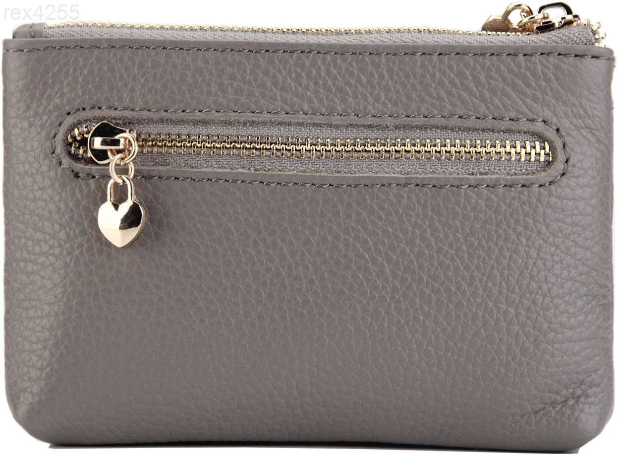 Women Genuine Leather Zip Mini Coin Purse With Key Ring Triple Zipper Card Holder WalletW250911