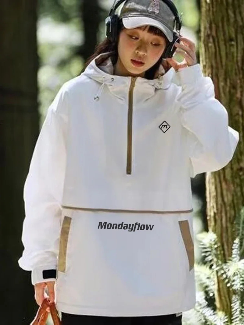 Monday Flow Autumn Korean Golf Apparel Mens Long Sleeve Coat Half Zip Golf Jacket Windbreaker Women Sports Golf Clothes 250910