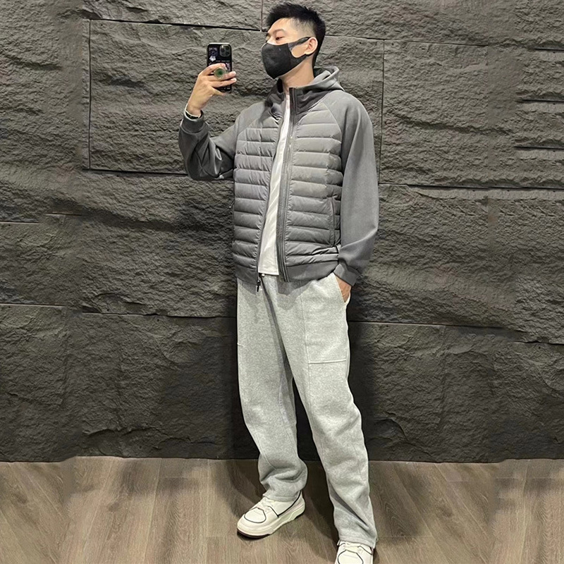 Trendy new stitching cotton clothes for men and women with the same style, lightweight, comfortable and casual, all-match light jacket jacket