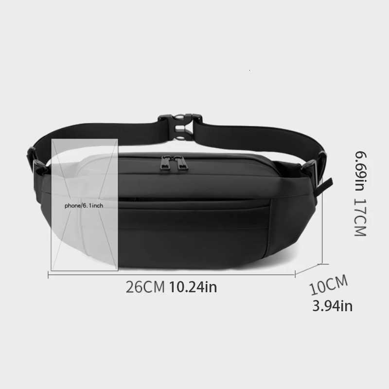 1 mens multifunctional sports waist bag multilayer zipper closure adjustable chest bag sports style crossbody bag Z250911