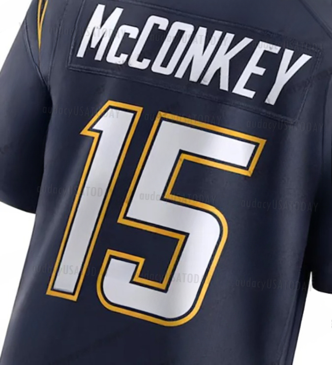 2025 New Navy football jerseys Ladd 15 McConkey Justin Herbert Derwin James Jr. Quentin Johnston Joe Alt 8 HAMPTON jerseys