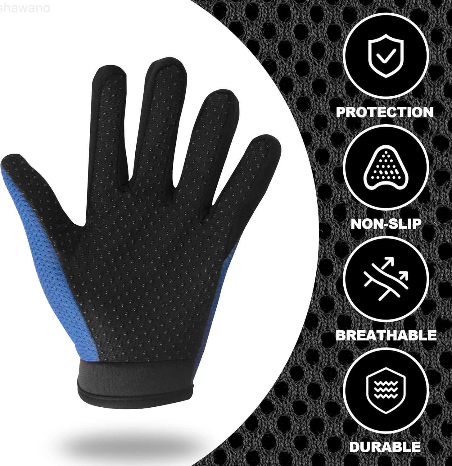 Dirt Bike Gloves Youth Power Sports Riding Gloves for Motorcycle BMX Mountain Bike ATV Full Finger Children Gloves for Outdoor Sports Cycling Camping 