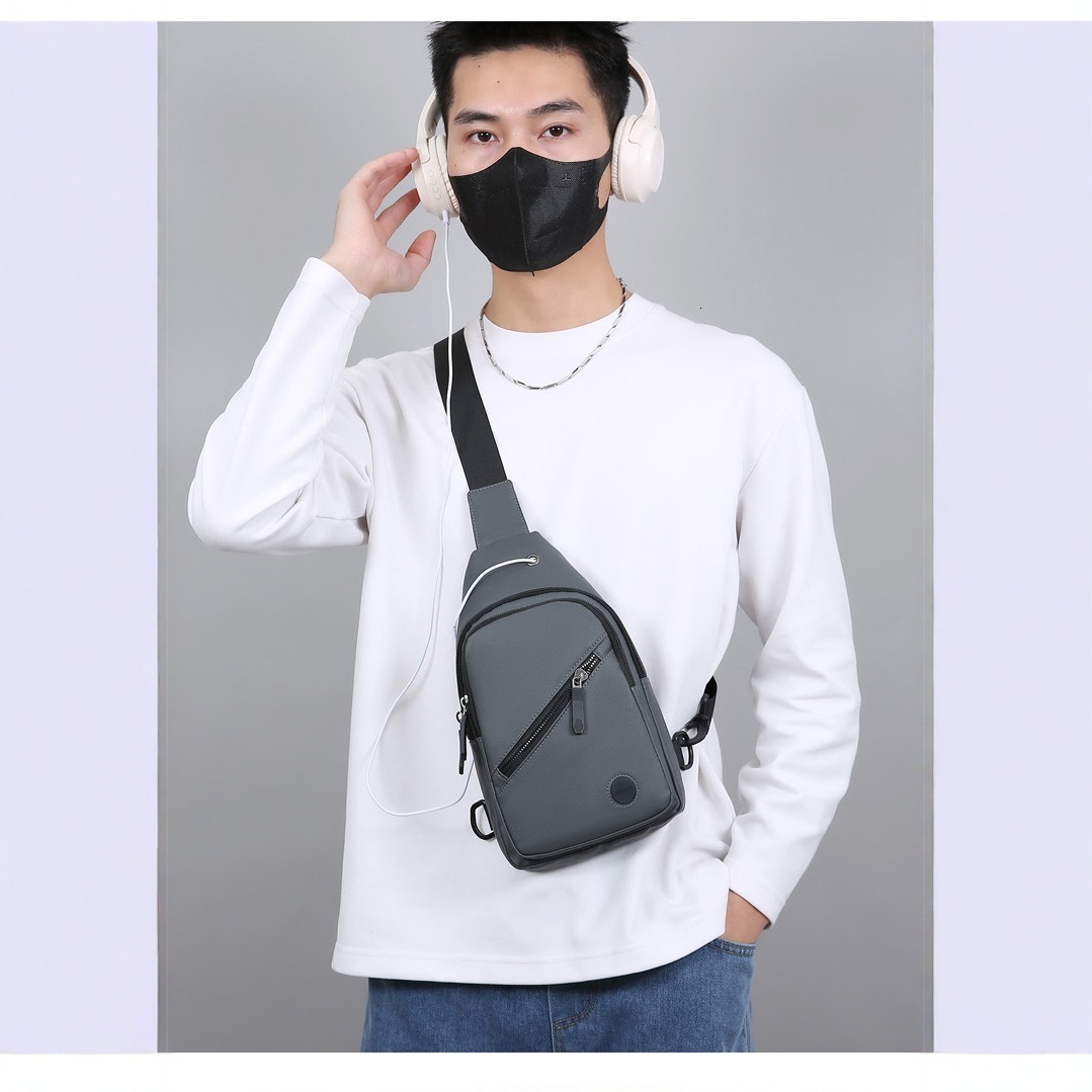 Men S Chest Bag Fashion Versatile Solid Color Simple Designer Bag New Large Capacity Luxury Bag Free Shipping Outdoor Travel Portable Waterproof Cross
