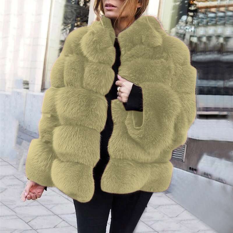 Women's Women's Coat Fox Horizontal Splicing Artificial Fur Ready Batch