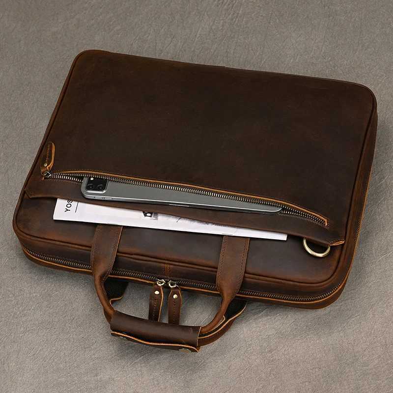 Luufan Genuine Leather Mens Briefcase Bag Fit 156 Laptop Business Handbags Daily Working Tote Cow Leather Male Computer bags Z250906