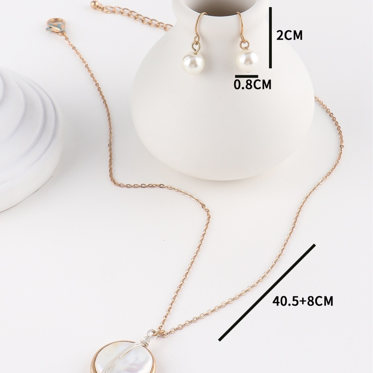 Minimalist Light Niche Design White Mother-of-Pearl Sweater Chain Long New Ins Necklace for Women