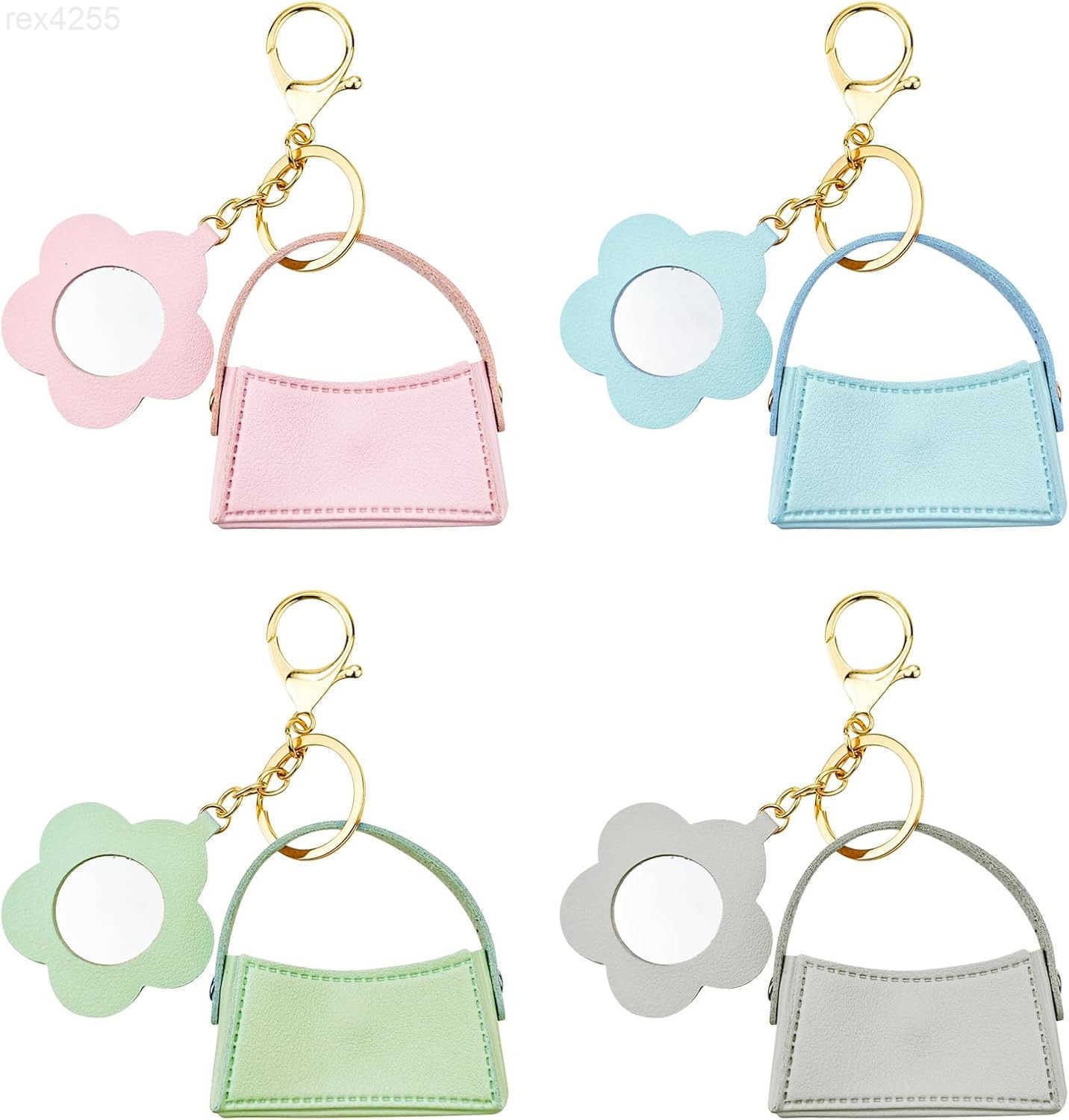 4PCS Super Smalls Makeup Bag with Mirror Mini Makeup Bag for Women Coin Wallet Bag Charms Y2k Accessories Cute Leather Keychain Style 2W250911