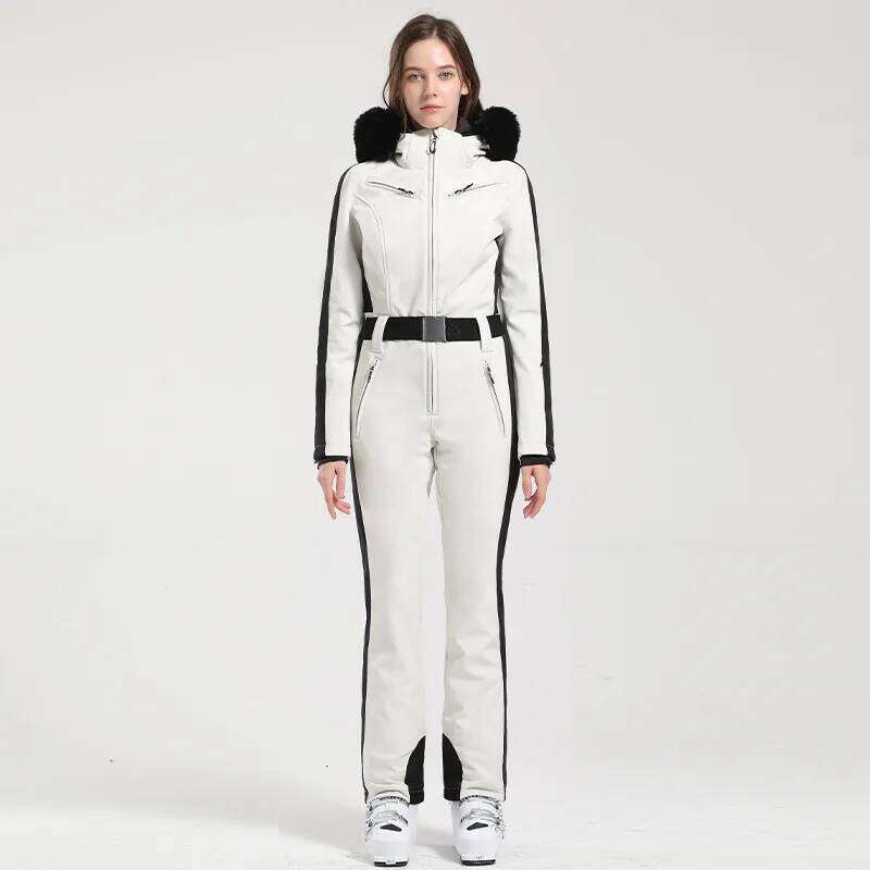 One-Piece Ski Suit For Women, Snowboard Overalls, Windproof And Waterproof, Breathable Clothing, Thickening, Skiing Suit, Winter