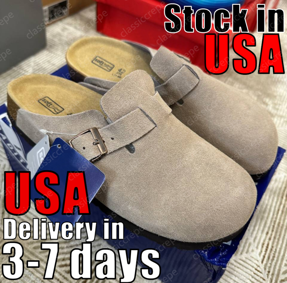 Designer Clogs Slippers WomenSandals Slides Men Women Cork Flat Soft Suede Leather Outdoor Platform Slippers Top Quality Size 35-46