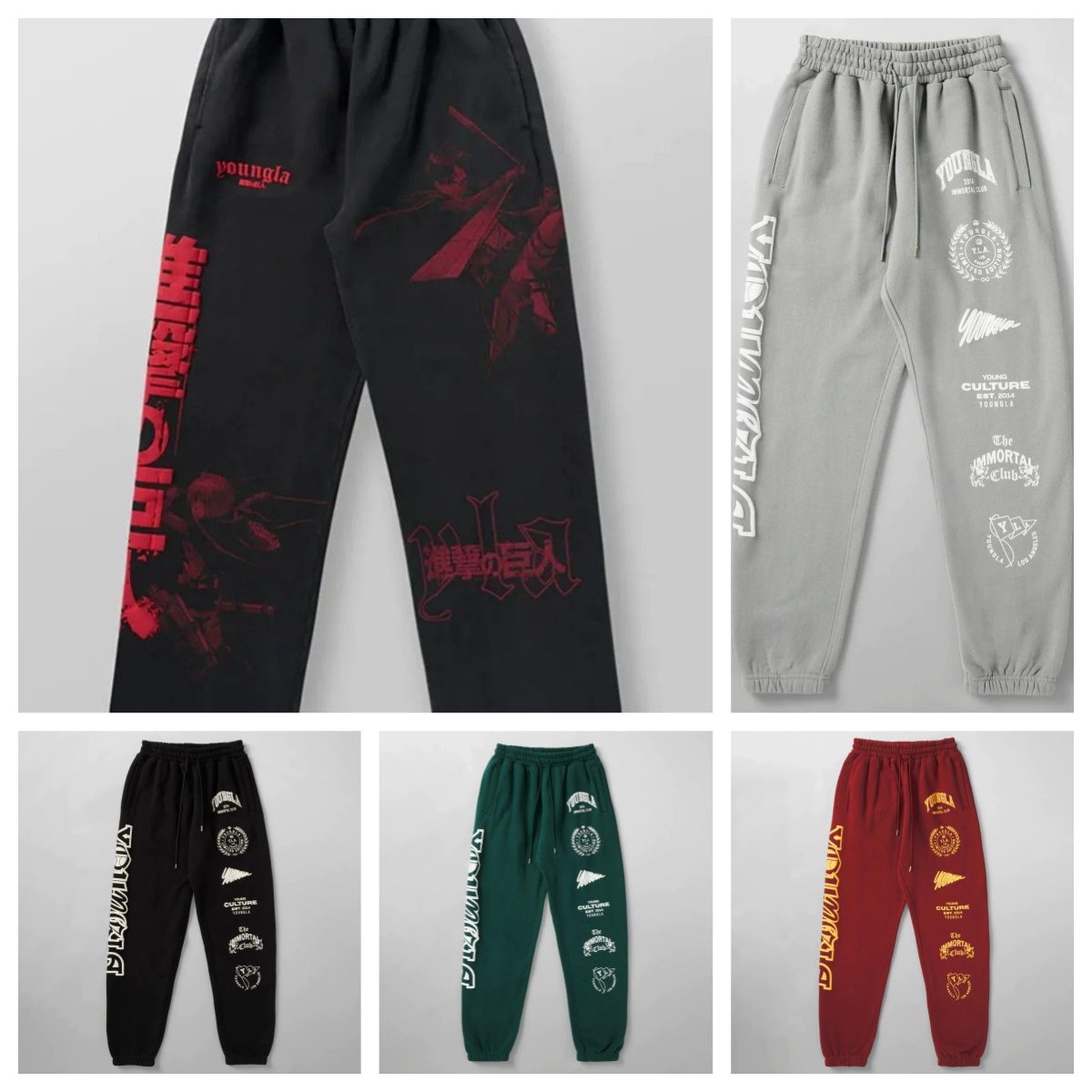 25ss Men's Pants Mens Jeans YOUNG LA American fashion brand high street sweatpants Jogger gym sports fitness casual straight leg slacks