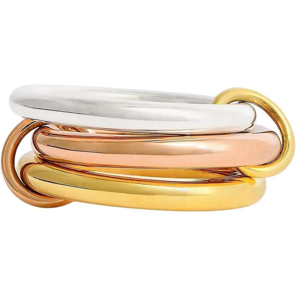 Cubic Zirconia Gold Plated Stackable Rings Multilayer Band Set for Women