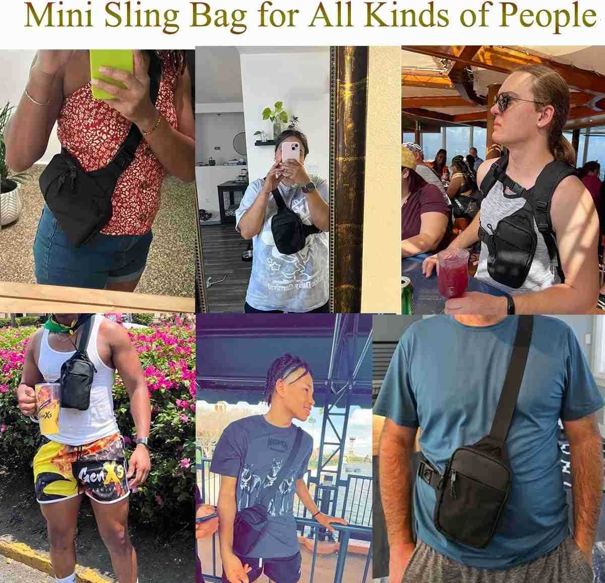 Mini Sling Bag for Men CrossbodySmall Chest Bag Casual Trendy Waterproof Lightweight Phone Crossover DaypackW250911