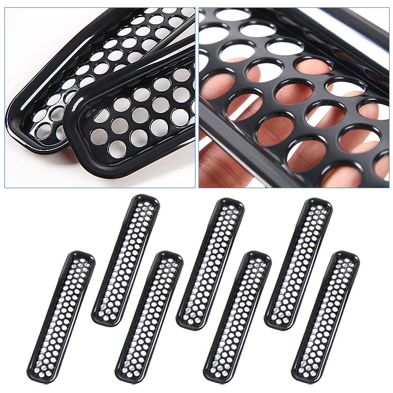 ABS Black Car Front Grille Trim Ring For Jeep Wrangler TJ 1997-2006 External Decorative Accessories