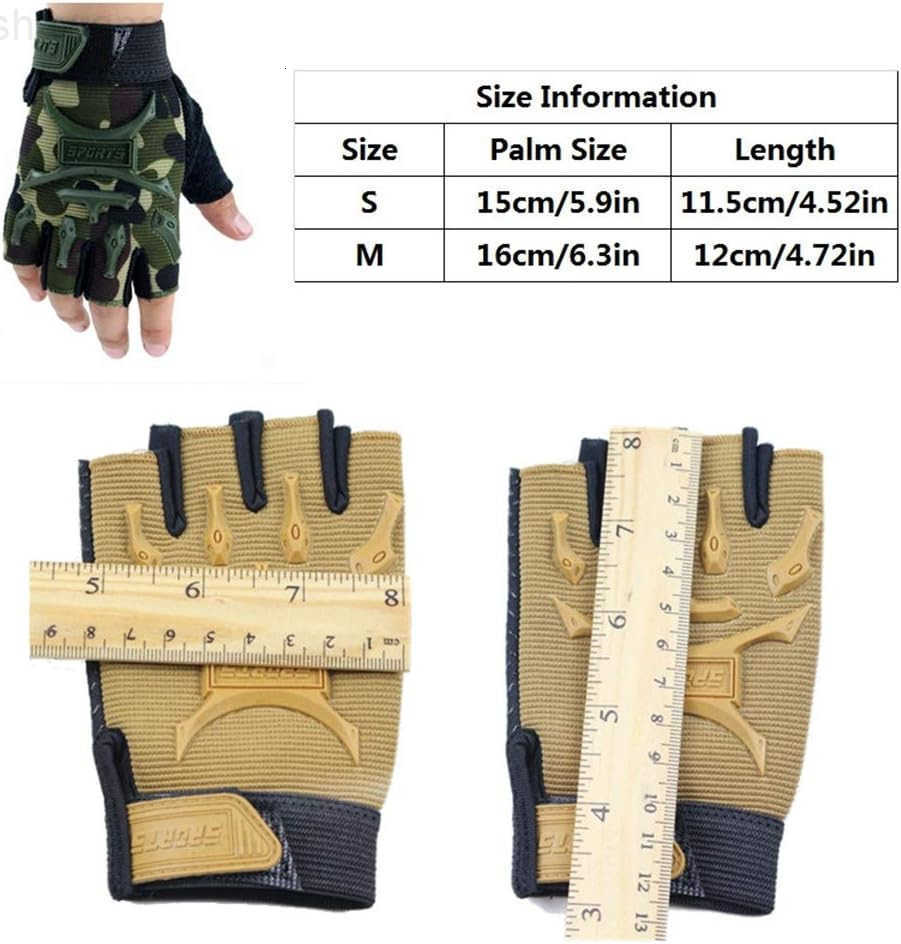 Long Keeper 49 Y Kids Half Finger Gloves Boys Girls Antislip Sport Tactical MittensW250911