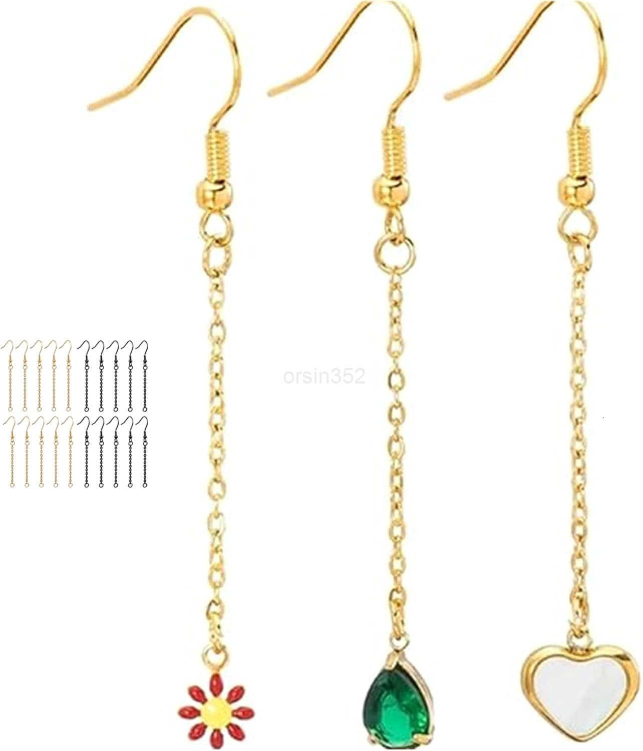 20 Pcs Earrings Beading Hoop for Jewelry Making Jewelry Findings Hoops Adjustable Chain Extender Earring Charms Extension Chains for DIY Craft Earring