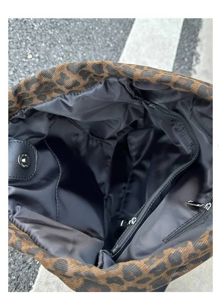 Fashion Leopard Print Women s Backpack Travel Women s Backpack Large Capacity Drawstring Backpack Travel Bag Simple Style Trendy Designer Bag