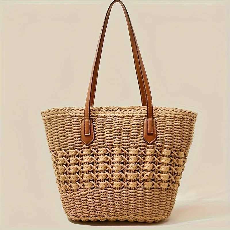 New Bohemia Womens Shoulder Bags Large Capacity Summer Basket Straw Bag For Women Travel Beach Bag Z250911