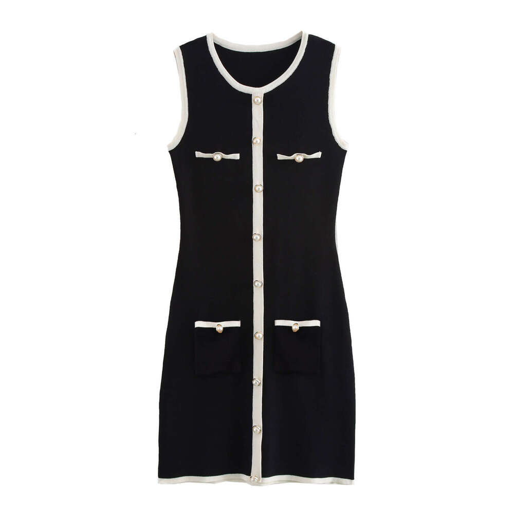 DHEssentials 2025 Fashion Casual Little Chanel Style Knitted Vest Dress