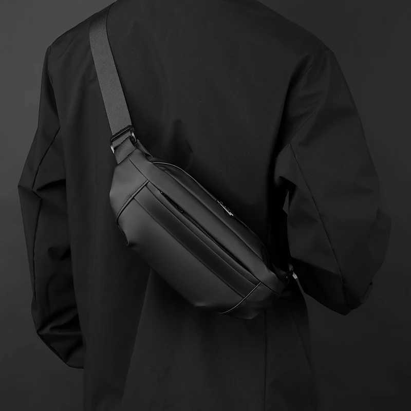 1 mens multifunctional sports waist bag multilayer zipper closure adjustable chest bag sports style crossbody bag Z250911