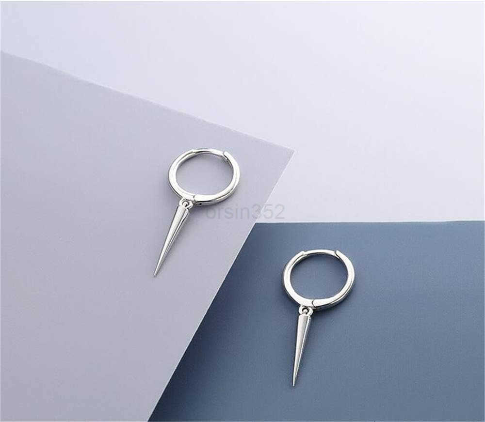 Spike Dangle Drop Hoop Earrings for Women Girls 925 Sterling Silver Charms Hoops Cuff Cartilage Stud Tragus Helix Wrap Geometric Hypoallergenic Fashio