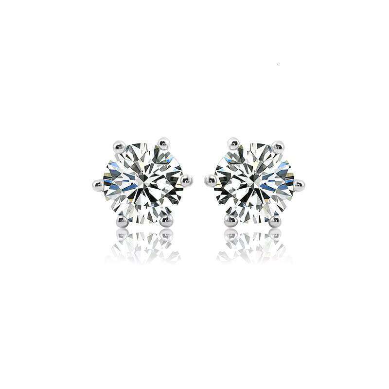 D Color 0.5ct VVS Moissanite Stud Earrings High Shine Daily Wear Sterling Sier Jewelry Women Push Back for Party Gift