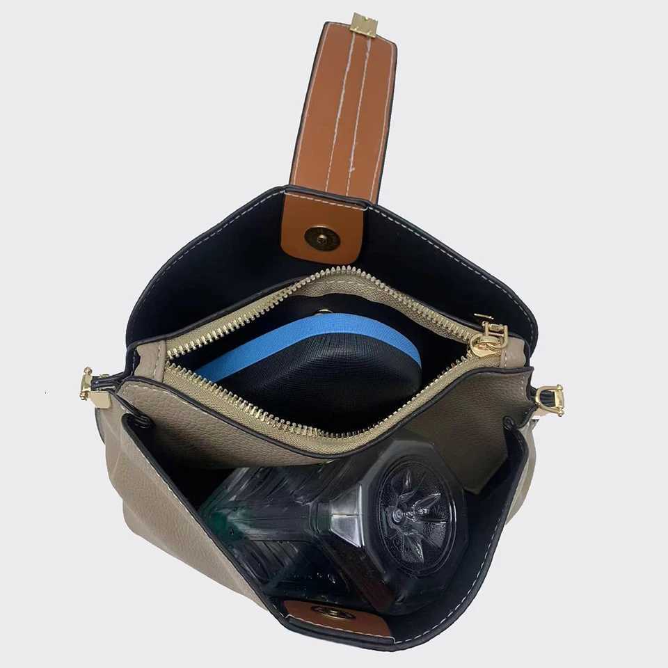 Fashionable and versatile crossbody bag niche design solid color simple adjustable shoulder strap bucket bag Z250911