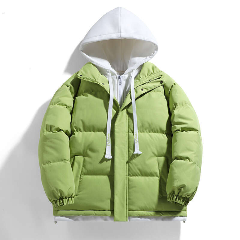 Fake Two-Piece Hooded for Men, Winter Thickened Warm Trendy Brand Casual Versatile Coat, Down Jacket, Cotton Padded Jacket