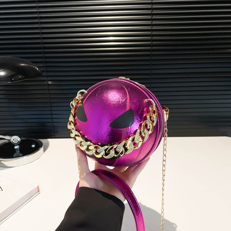 Halloween New Small Round Bag Fashionable Light Luxury Versatile Trendy Niche Design Pumpkin Bag Women's Shoulder Bag Designer Bag