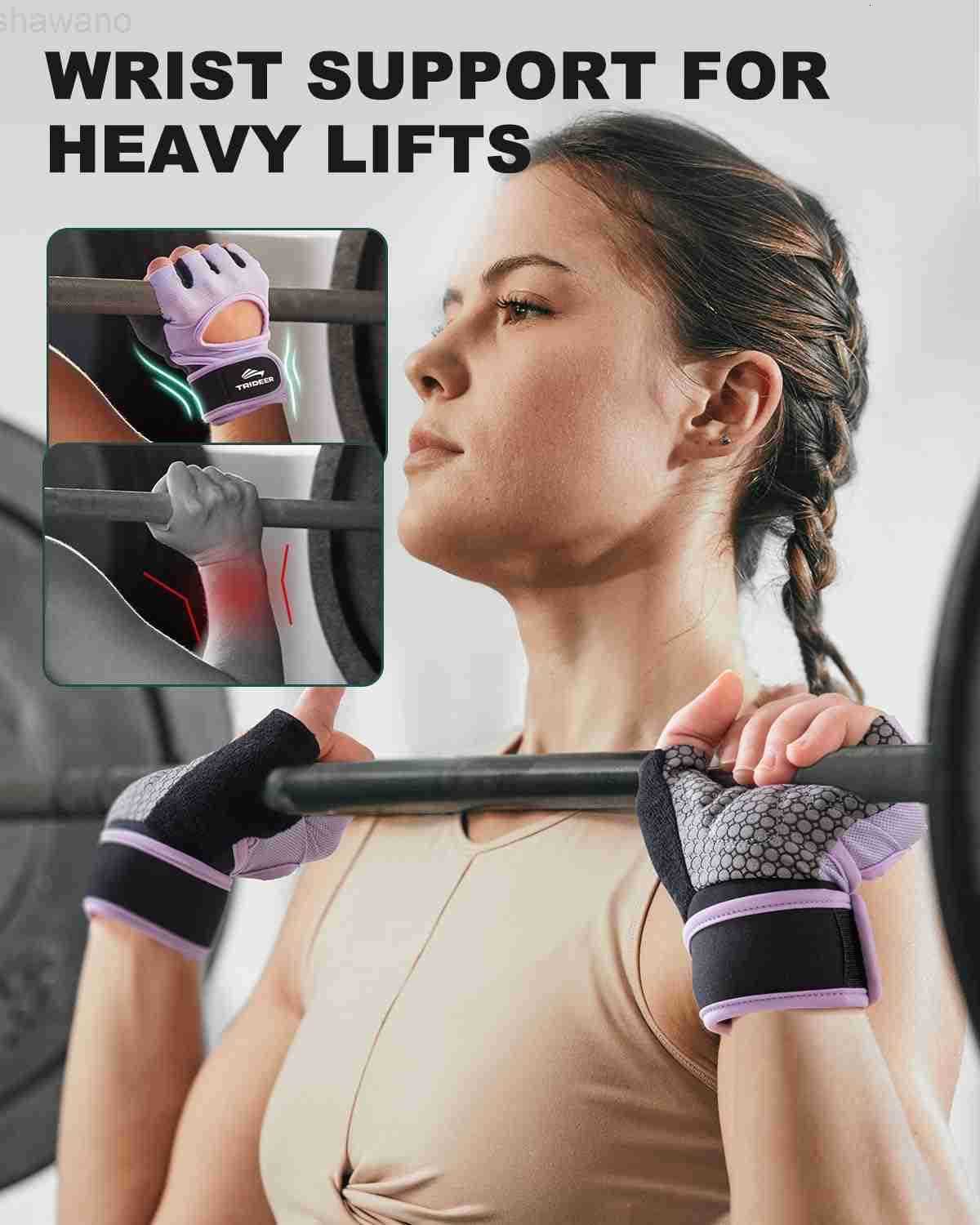 Weight Lifting Gloves for Women Men with Wrist Support Workout Gloves Women Full Palm Protection for Gym Training Fitness Weightlifting Pull UpsW25091