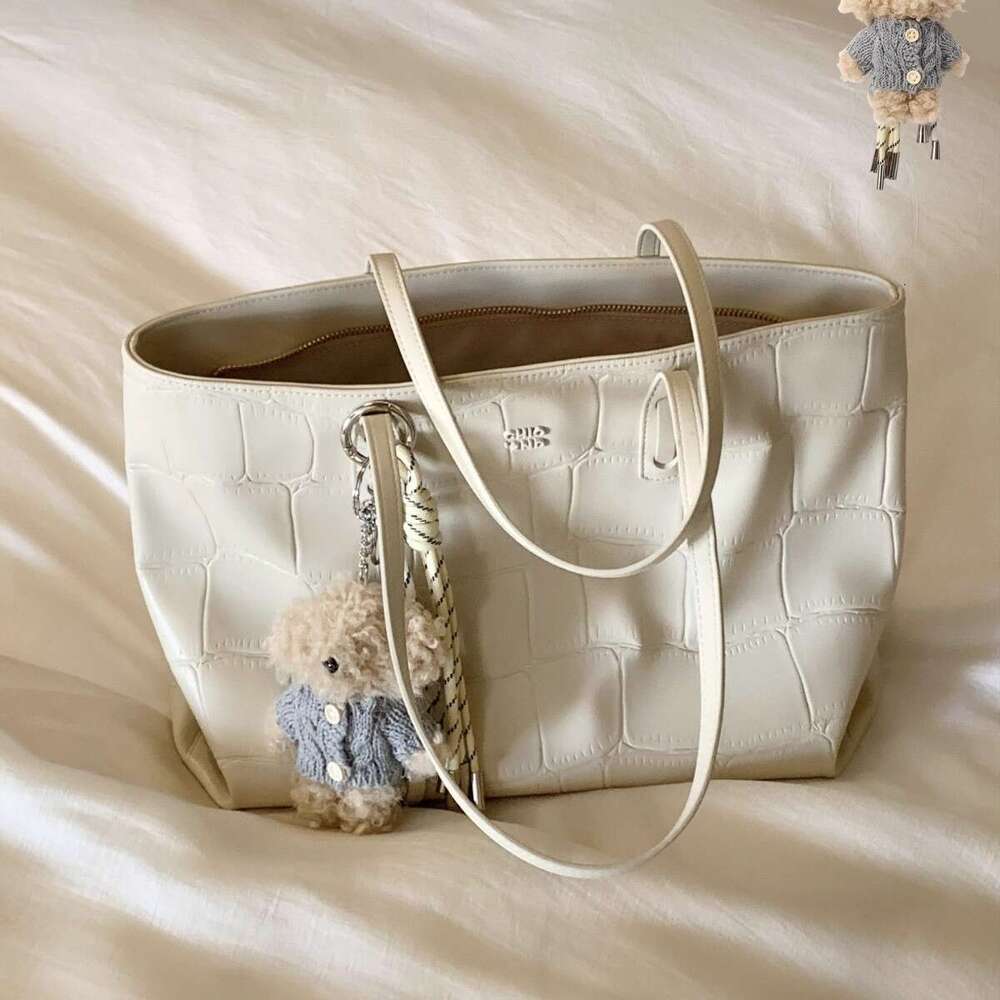 Cream Diary Tote Women, Large Capacity 2025 New Model Handbag and Shoulder Bag Designer Bags for Commuting