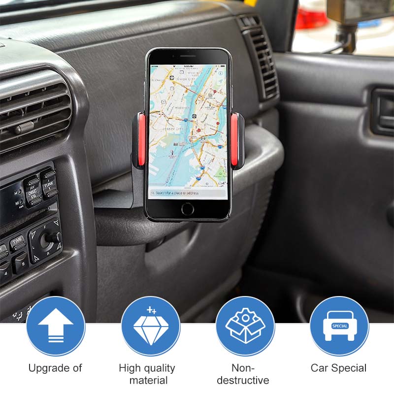 Car Walkie-Talkie Stand + Mobile Phone Holder For Jeep Wrangler TJ 1997-2006 Interior Decoration Accessories