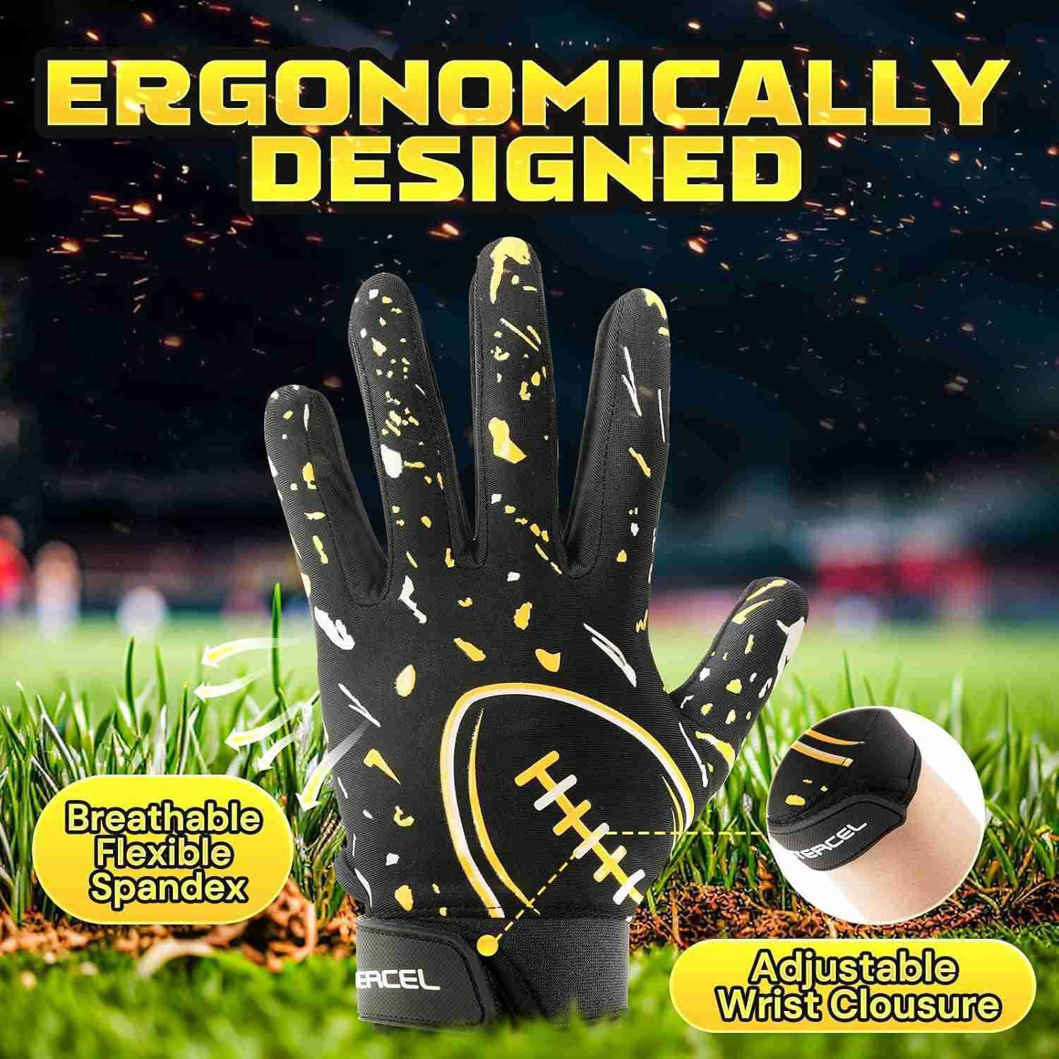 Youth Football Gloves Kids Sticky Receiver Gloves Grip Football Glove for Boys GirlsW250911