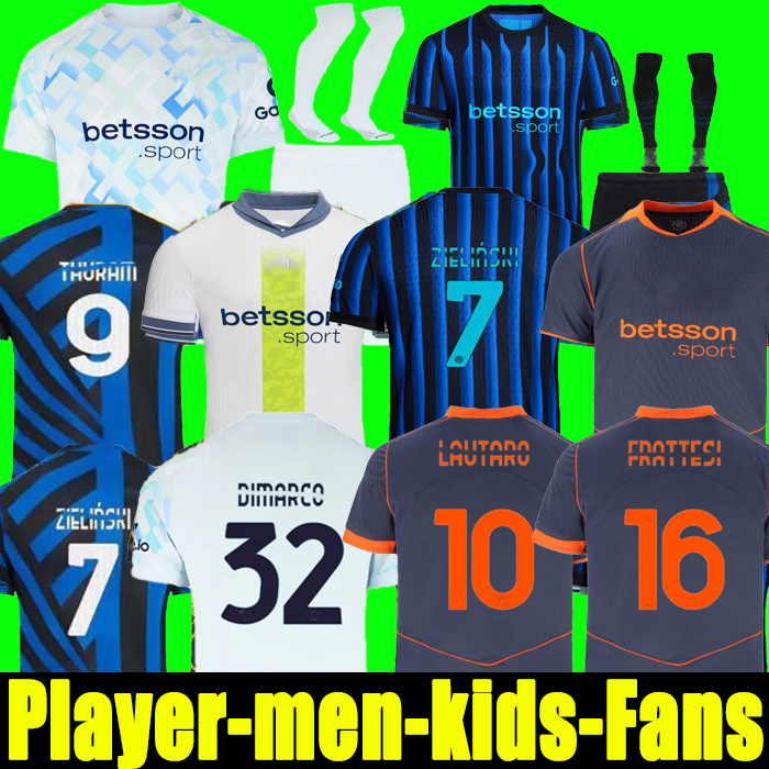 INTER MAGLIA GARA 25/26 LAUTARO BARELLA soccer jersey 2025 ZIELINSKI THURAM DIMARCO DE VRIJ Football shirt MILANS FRATTESI DUMFRIES CALHANOGLU kids kit uniform 111