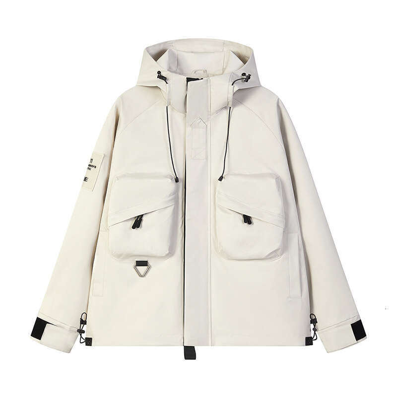 Mountain Outdoor Couple Style Spring and Autumn Unisex Three-Proof Workwear Hooded Jacket for Men