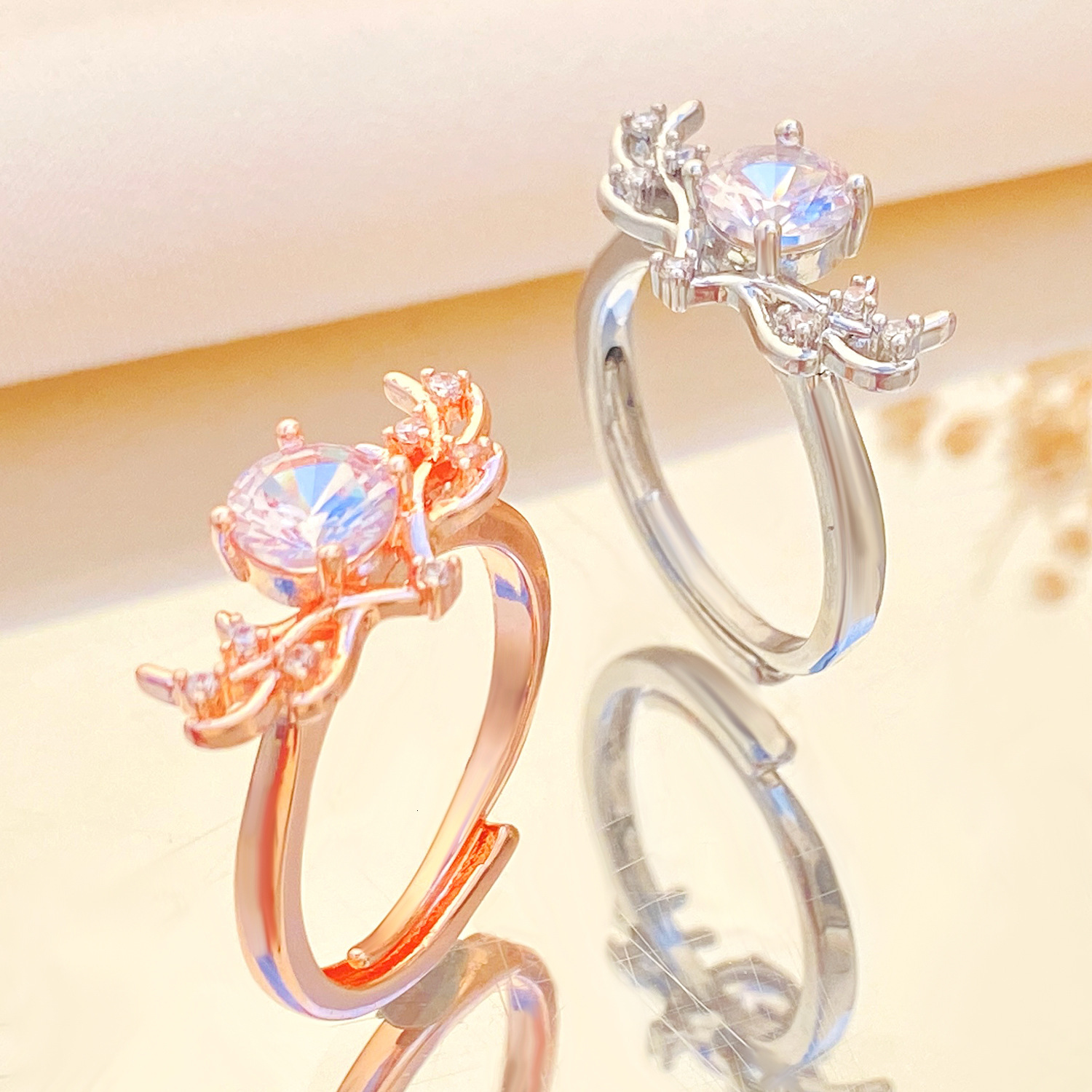 A Deer With You Antler Female Mori Hand Light Luxury Fashion Temperament High-Grade Ring New Jewelry