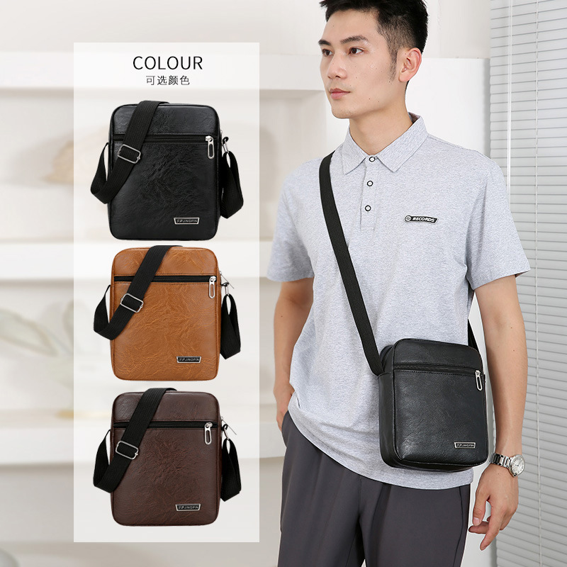 New Free Shipping Designer Bag Simple Men S Single Shoulder Bag PU Luxury Bag Soft Leather Texture Casual Crossbody Bag Business Travel Vertical Brief