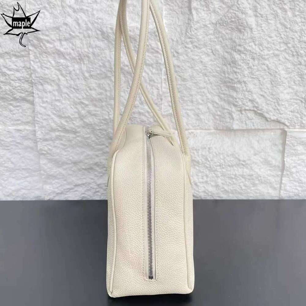 New Korean Style Yellow Color Large Long Handle Tote First Layer Cow Leather Soft Women Handbag Commuter Shoulder Bag