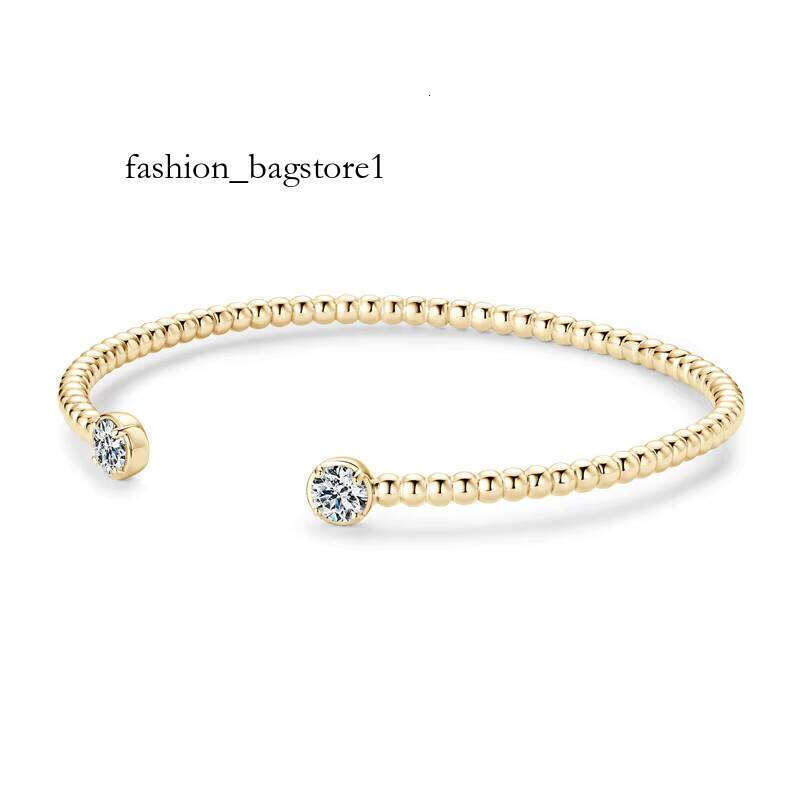 Sterling Sier Hand Chain Jewelry Gift Exquisite Adjustable Cuff Bangle Bead Moissanite Bracelet for Women Girls