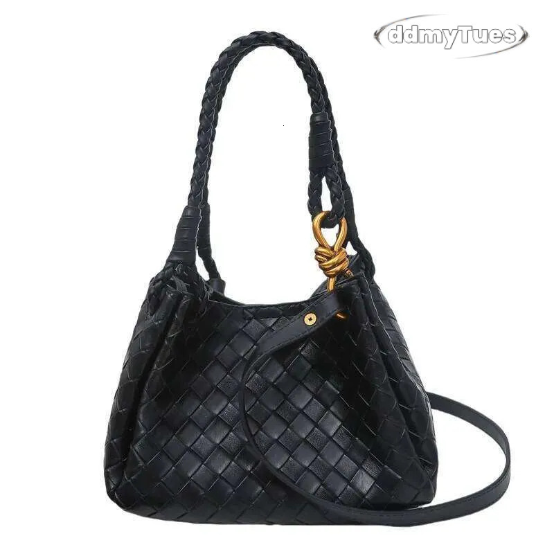 Woven Texture Bucket Bag Stylish Soft Tote Women Trendy Crossbody Single Shoulder Chic Handbag TUES