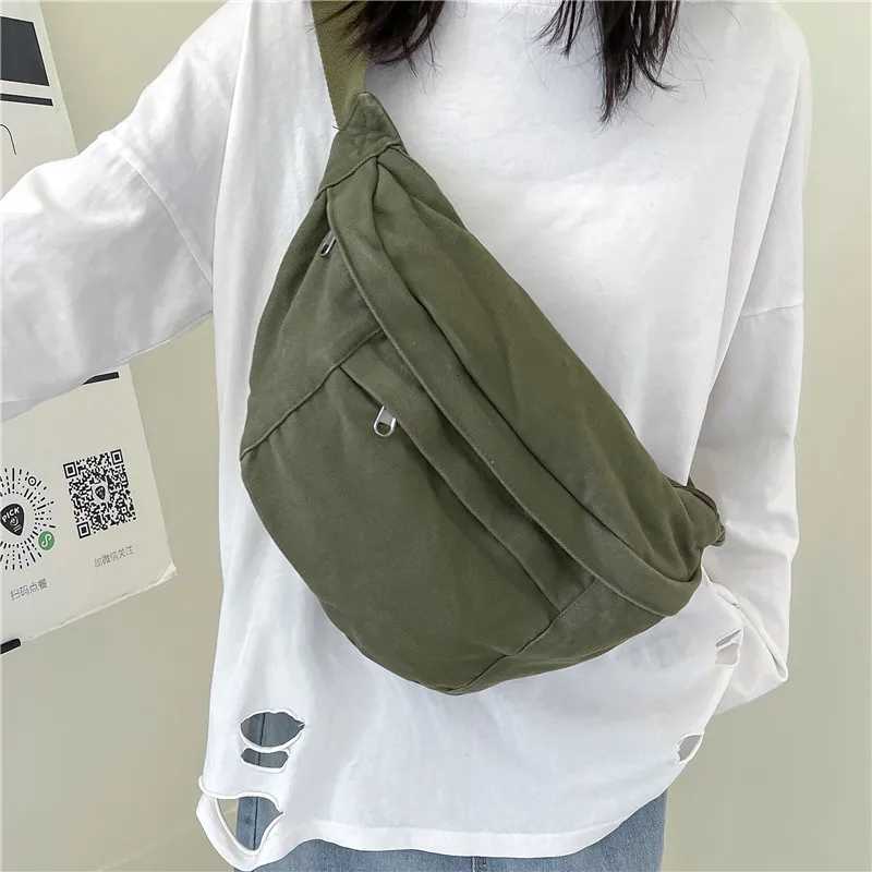 Large Capacity Waist Bags For Men Casual Canvas Waist Packs Multifunctional Travel Unisex Belt Bag Army Green Fanny Chest Bags Z250911