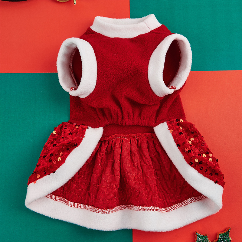 Fall Fashion Dresses Red Christmas Outfits for Cats and Dogs