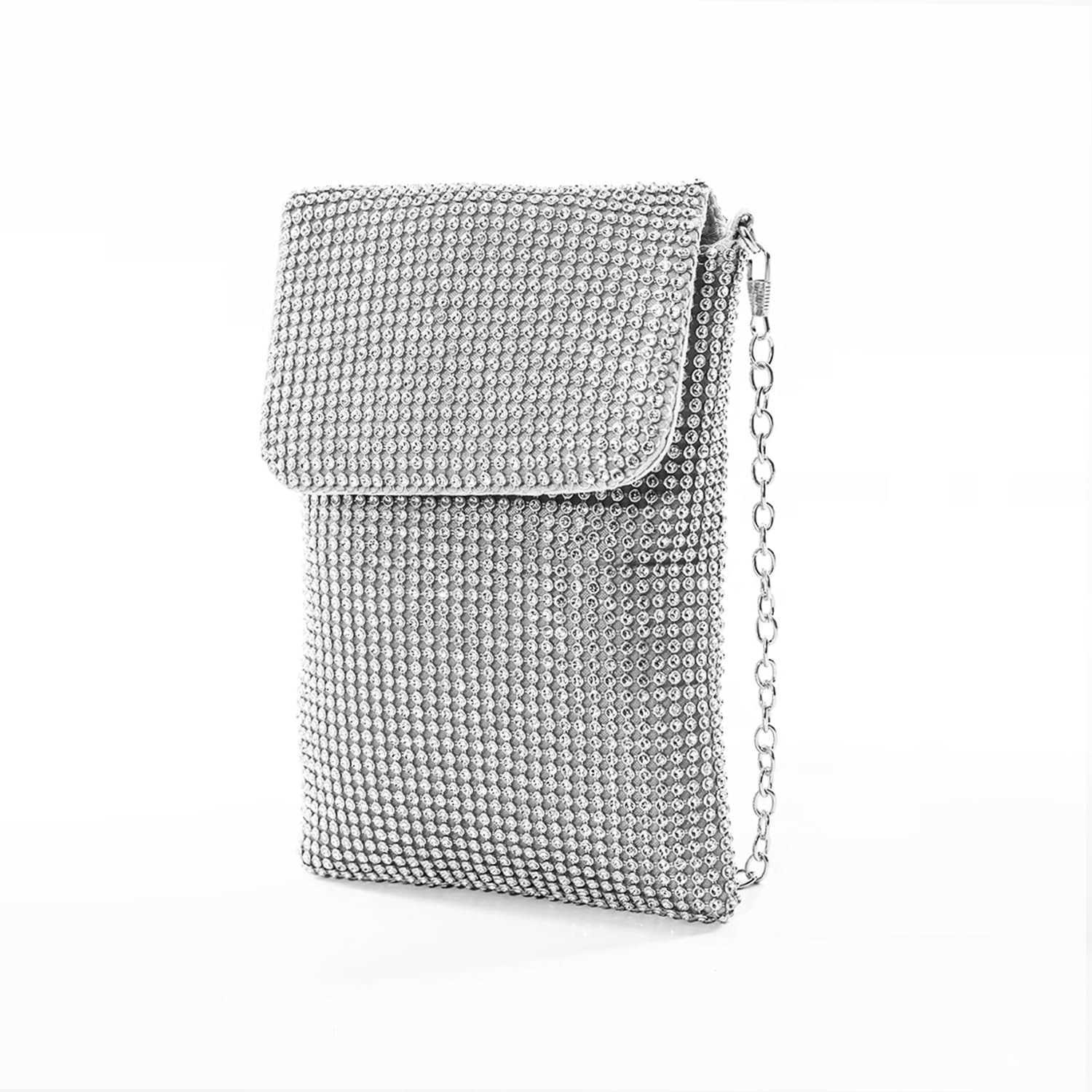 Womens Crossbody Evening Bag Glitter Rhinestone Purse Sparkly Small HandbagW250911