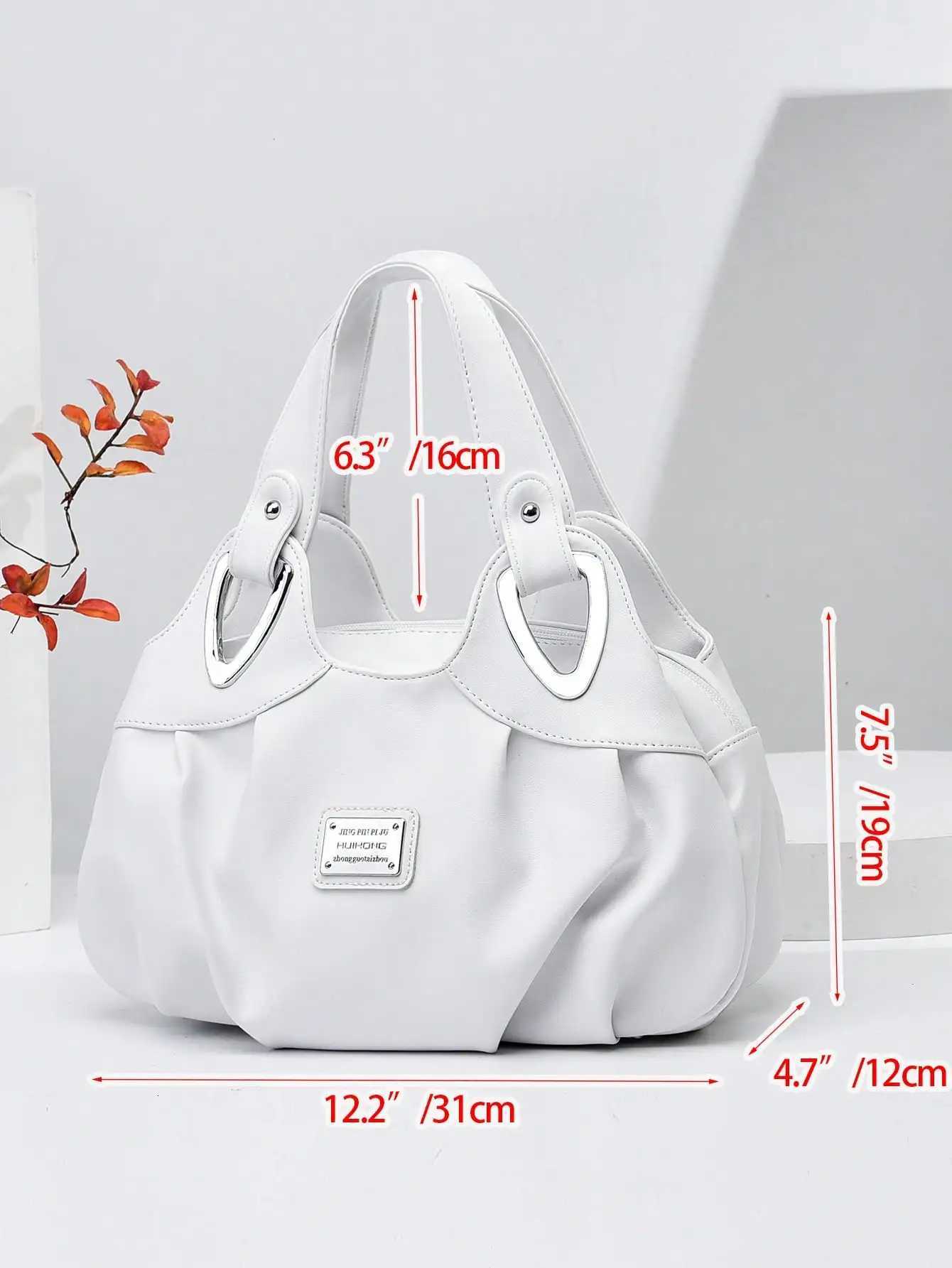 Fashionable and minimalist shoulder bag solid color large capacity portable tote bag essential for daily shopping Z250911