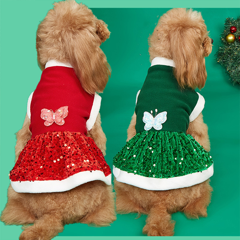 Fall Fashion Collection Green Christmas Attire Designed Exclusively for Cats and Dogs